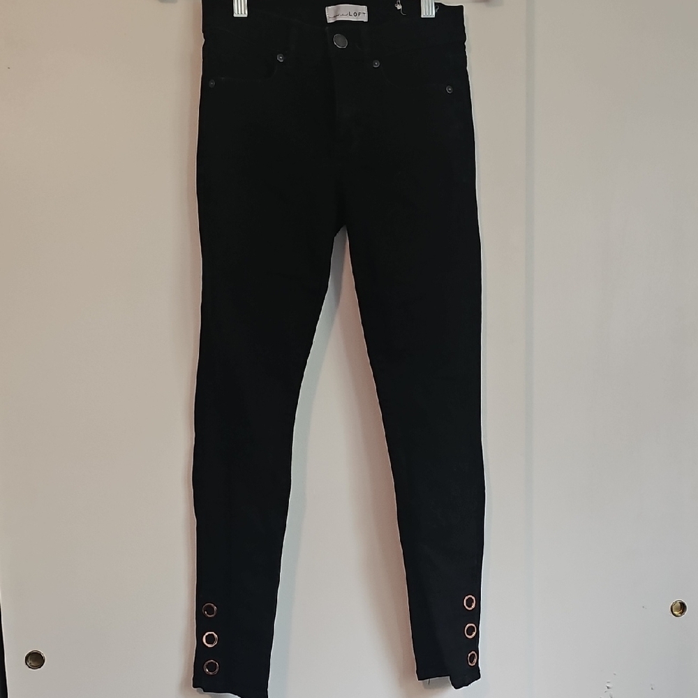 Black Skinny Jeans with Rose Gold Accents